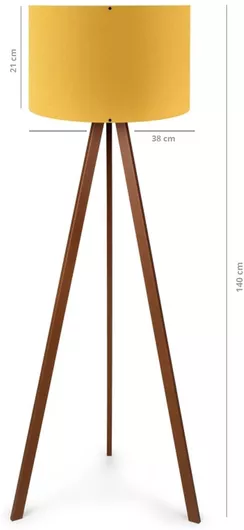 Φωτιστικό Δαπέδου GloboStar Υ140xΜ38cm με Ντουί για Λαμπτήρα E27 Κίτρινο