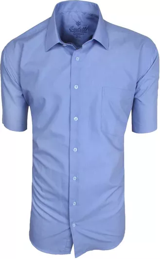 CASTELLI75449 Υπερμέγεθος(Μεγάλα Μεγέθη) Πουκάμισο Κοντομάνικο Σιέλ