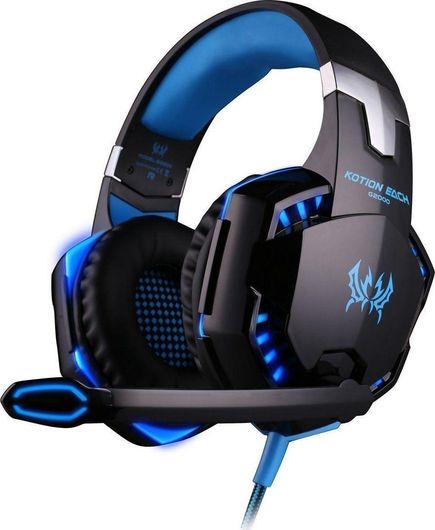 Gaming Headset Kotion Each G2000 Over Ear με Σύνδεση 3.5mm Jack / USB Μπλε