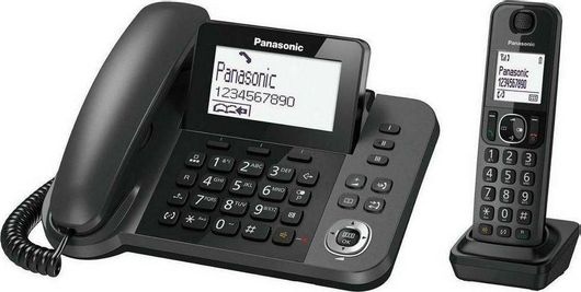 Panasonic KX-TGF310 Ασύρματο Τηλέφωνο Duo με Ελληνικό Μενού Μαύρο