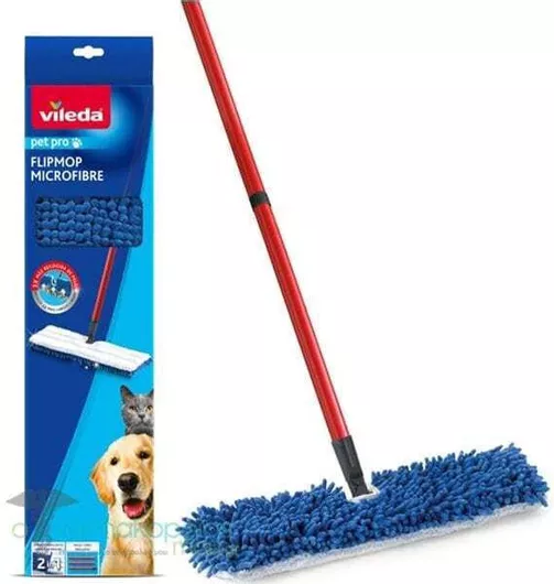 Σφουγγαρίστρα Vileda Pet Pro Flip Μop Microfibre Μικροϊνών 2σε1