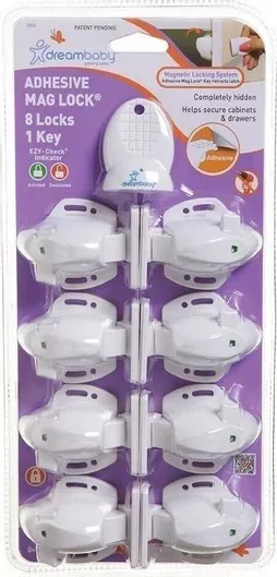 Dreambaby Adhesive Mag Lock: 8 Maglocks & 1 Key