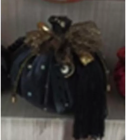 458902 Ροδί Βελούδινο Μαύρο Χρυσές Λεπτομέρειες 10cm