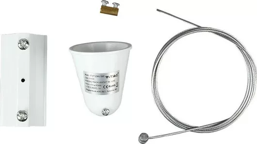 Ντίζα V-TAC 3566 για Κρέμασμα Φωτιστικών Ράγας 4 Line Λευκή λευκό