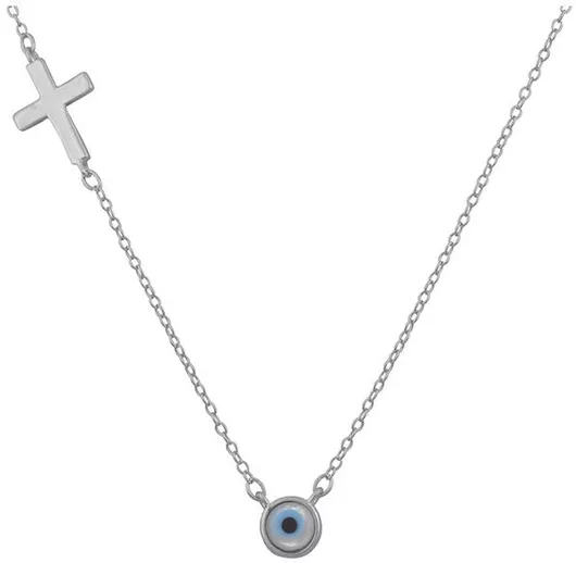 Γυναικείο Κολιέ Sava Jewellery Ματάκι  Ασήμι