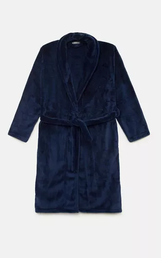 Minerva Χειμερινή Γυναικεία Fleece Ρόμπα Marine