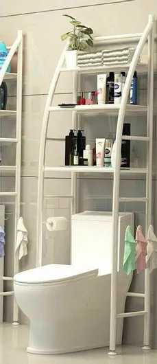 Ραφιέρα Μπάνιου Επιδαπέδια Μεταλλική με 3 Ράφια 47x25x166cm Λευκό