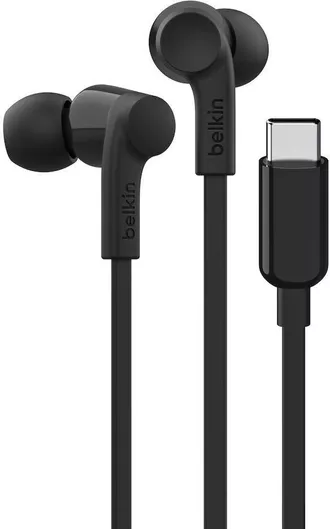 Belkin Rockstar In-ear Handsfree Ακουστικά με Βύσμα USB-C Μαύρο