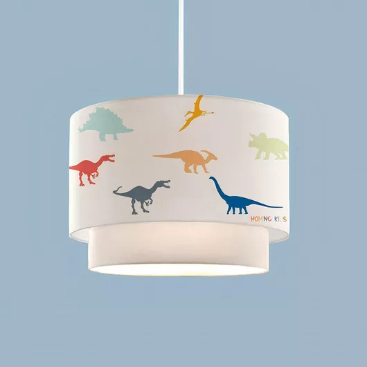 Παιδικό Φωτιστικό GloboStar Dino Μονόφωτο Κρεμαστό από Ύφασμα με Υποδοχή E27 Λευκό 30x70cm