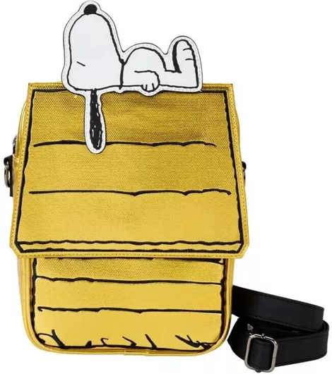 Loungefly Peanuts 75th Anniversary Snoopy Sleeping Doghouse Crossbody Bag