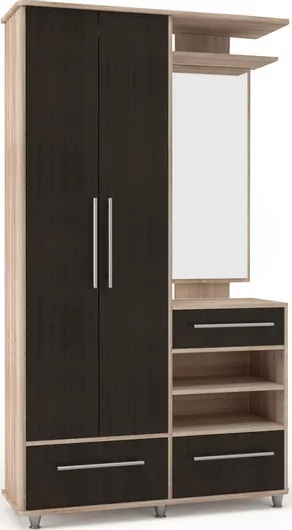 Έπιπλο Εισόδου Niagara με Καθρέπτη / Παπουτσοθήκη & Ντουλάπα 113x37.5x198cm Sonoma / Wenge