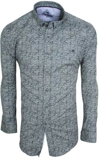 CASTELLI71175 Υπερμέγεθος(Μεγάλα Μεγέθη) Πουκάμισο Μακρυμάνικο Χακί