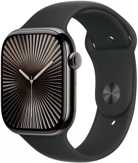 Apple Watch Series 10 Cellular Titanium 46mm Αδιάβροχο με eSIM & Παλμογράφο Slate - Black Sport Band – M/L