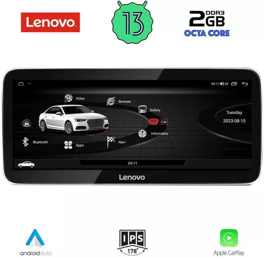 Ηχοσύστημα Αυτοκινήτου Lenovo για Audi A4 2009-2016 (Bluetooth/USB/AUX/WiFi/GPS/Apple-Carplay/Android-Auto) με Οθόνη Αφής 12.3"