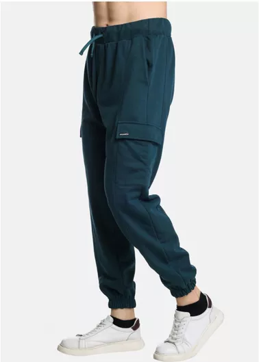 Paco & Co Cargo Παντελόνι Φόρμας με Λάστιχο Πετρολ