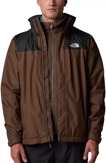 The North Face Evolve II Triclimate 3 σε 1 Χειμωνιάτικο Μπουφάν Αδιάβροχο και Αντιανεμικό Καφέ