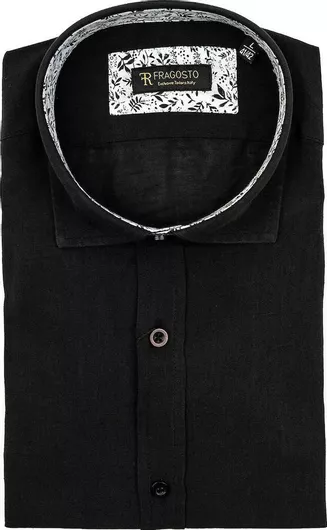 Fragosto Λινό Πουκάμισο της σειράς Exclusive - SS21CS02 001 Black