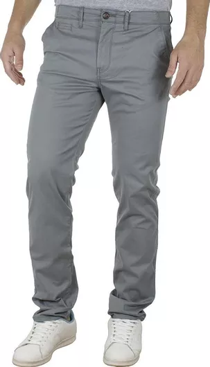 Double Ανδρικό Παντελόνι Chino Γκρι