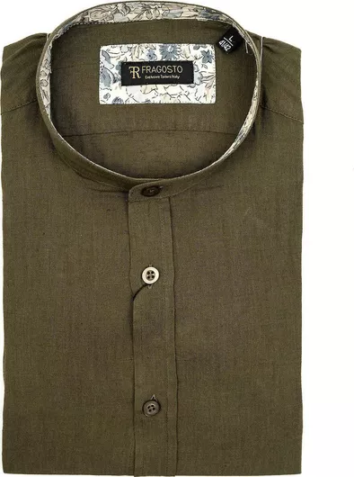 Fragosto Λινό Πουκάμισο της σειράς Exclusive - SS21SSM02 005 Khaki