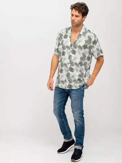 Staff Κοντομάνικο Πουκάμισο Floral Χακί