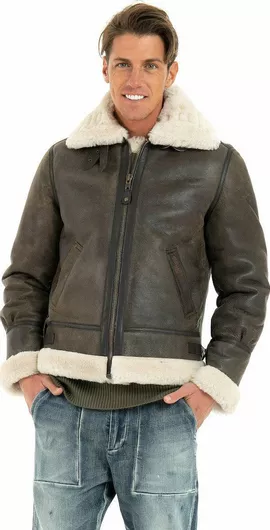 Schott LC1259 Δερμάτινο Χειμωνιάτικο Μπουφάν Dark Brown