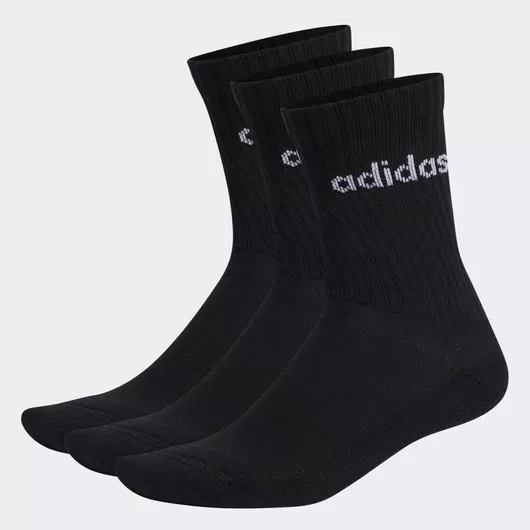 adidas Linear Crew Αθλητικές Κάλτσες Μαύρο 3 Ζεύγη