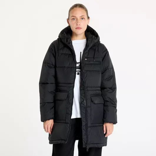 Tommy Hilfiger Μακρύ Γυναικείο Puffer Μπουφάν για Χειμώνα Black