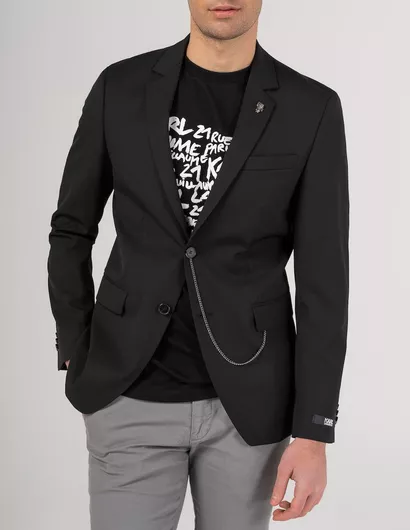 Karl Lagerfeld Ανδρικό Σακάκι Μαύρο