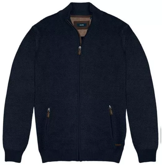 Double Ανδρική Ζακέτα Πλεκτή Μπλε