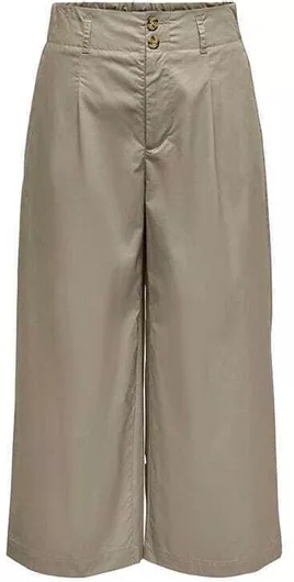 Only Γυναικεία Ψηλόμεση Βαμβακερή Παντελόνα σε Loose Εφαρμογή Μπεζ