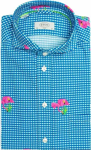 Eton Πουκάμισο σε Slim γραμμή - 0127766172 540 Blue Check