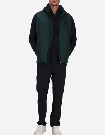 Hugo Boss Puffer Αμάνικο Μπουφάν Σκούρο Πράσινο