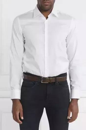Hugo Boss Ανδρικό Λευκό Μακρυμάνικο Πουκάμισο Slim Fit