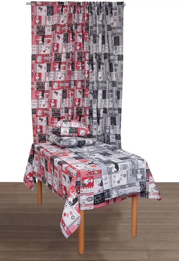 Κουρτίνα Viopros με Τρέσα Κόκκινη 140x270cm