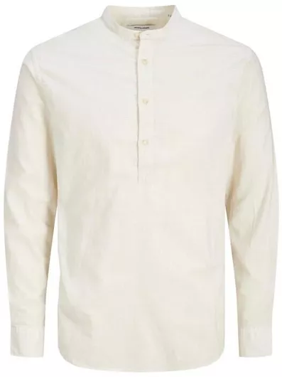 Jack & Jones Μακρυμάνικo Πουκάμισο σε Στενή Γραμμή Μπεζ