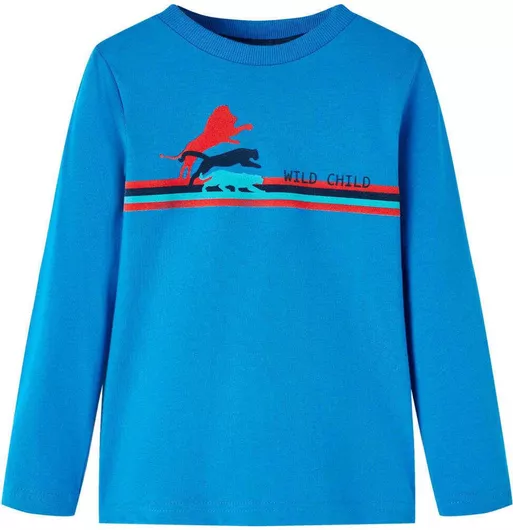 vidaXL Παιδική Μπλούζα Μακρυμάνικη Μπλε Κοβαλτίου