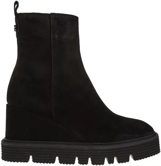 Alpe Δερμάτινα Γυναικεία Μποτάκια με Πλατφόρμα Μαύρο