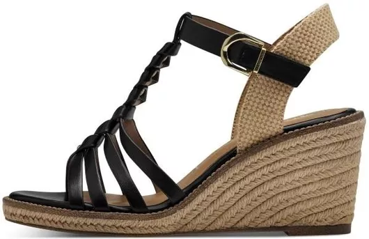 Tamaris Ανατομικές Καλοκαιρινές Γυναικείες Πλατφόρμες Μαύρο