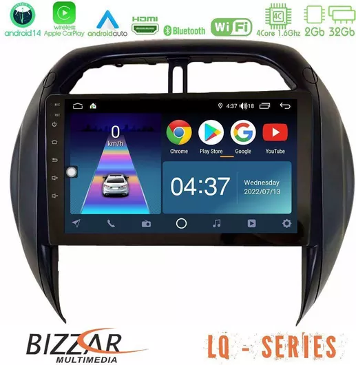 Ηχοσύστημα Αυτοκινήτου Bizzar για Toyota RAV 4 2001-2005 με A/C (Bluetooth/USB/WiFi/GPS/Apple-Carplay/Android-Auto) με Οθόνη Αφής 9"
