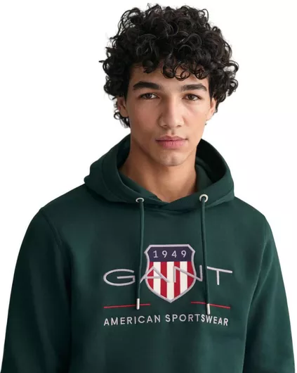 Gant Φούτερ με Κουκούλα Πράσινο