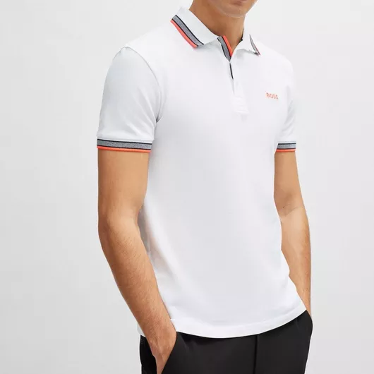 Hugo Boss Ανδρική Κοντομάνικη Polo Μπλούζα Λευκό
