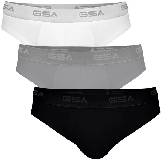 GSA 17-1206 Ανδρικά Σλιπ Μαύρο / Λευκό / Γκρι Μονόχρωμα 3Pack