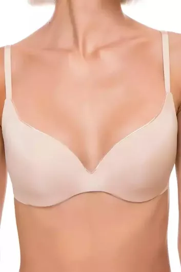 Sielei Μπεζ Σουτιέν Push Up με Μπανέλες