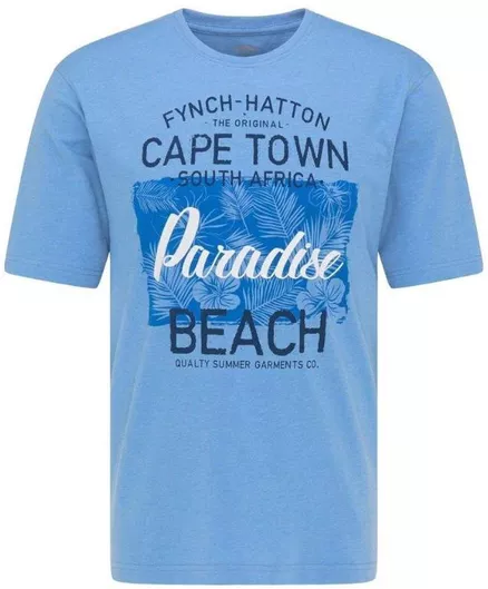 Ανδρικό T-shirt Fynch Hatton Casual Κοντομάνικο Light Blue