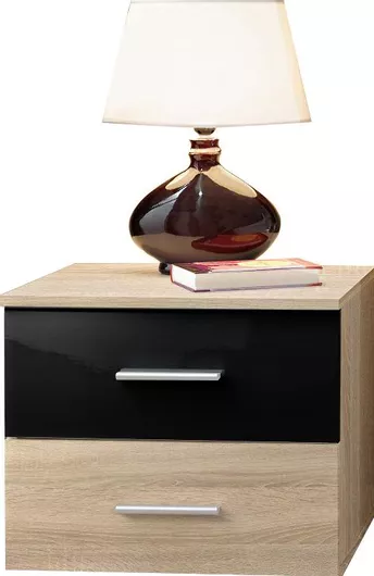 Κομοδίνο Viky 50x40x40cm Φυσικό / Μαύρο