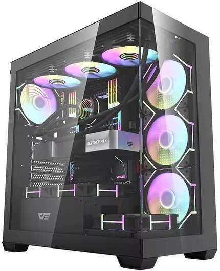 Κουτί Υπολογιστή Darkflash DS900 Gaming Midi Tower με Πλαϊνό Παράθυρο Μαύρο