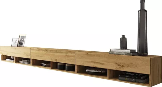 Έπιπλο Τηλεόρασης Ξύλινο A 300 με Φωτισμό LED Μ300xΠ33xΥ30cm Φυσικό