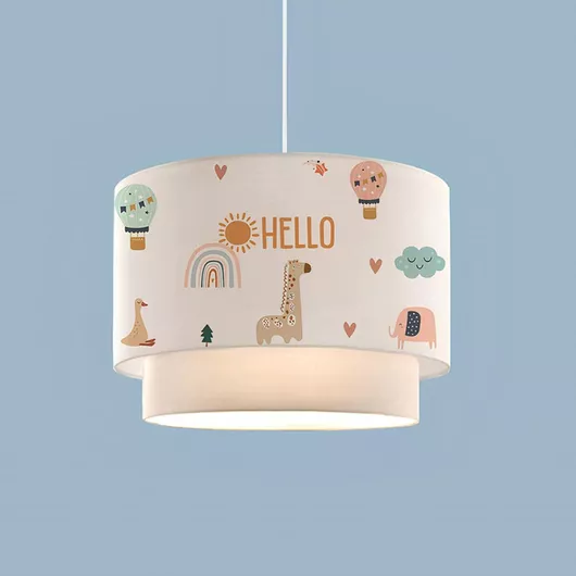 Παιδικό Φωτιστικό GloboStar Balloon Μονόφωτο Κρεμαστό από Ύφασμα με Υποδοχή E27 Λευκό 30x70cm