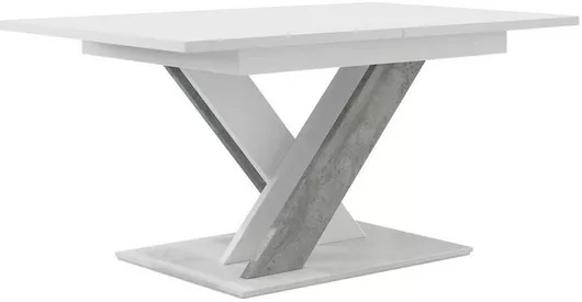 Τραπέζι Τραπεζαρίας Bronx Επεκτεινόμενο Ξύλινο 140+40x80x75cm Λευκό / Γκρι