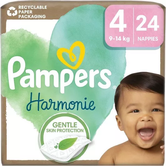 Πάνες με Αυτοκόλλητο Pampers Harmonie No. 4 για 9-14kg 24τμχ